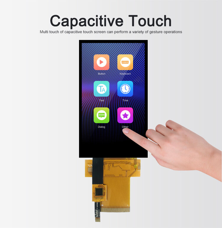Polcd 3.97 pulgadas 480 * 800 Resolución 50pin Interfaz MCU de alto brillo Módulo de pantalla LCD TFT táctil
