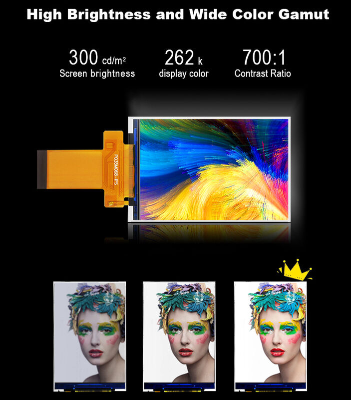 Módulos de panel TFT-LCD IPS de ángulo de visión capacitivo a color Polcd de 3.5 pulgadas y 320x480