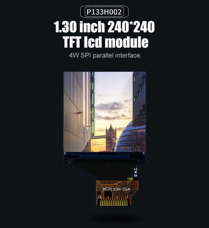 Panel de pantalla LCD TFT IPS de 1,3 pulgadas con interfaz SPI y tamaño pequeño 240*240, fabricante de LCD cuadrado Polcd