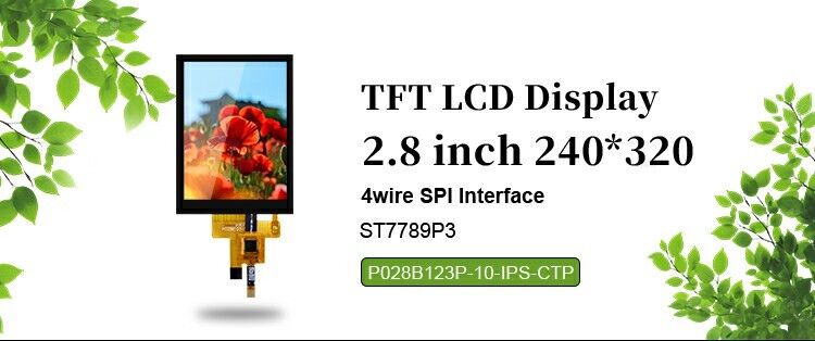 Polcd Interfaz SPI personalizada 2.8 pulgadas 240x320 Pantalla táctil capacitiva ST7789 Display TFT LCD