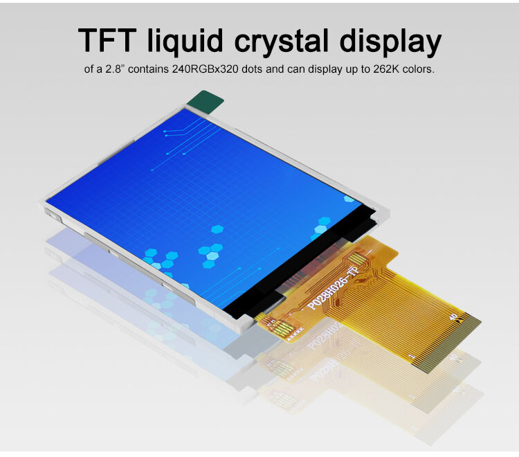 Polcd 2.8 pulgadas módulo TFT 240x320 Resolución Interfaz SPI MCU ILI9341v TFT Transmisor 2.8 