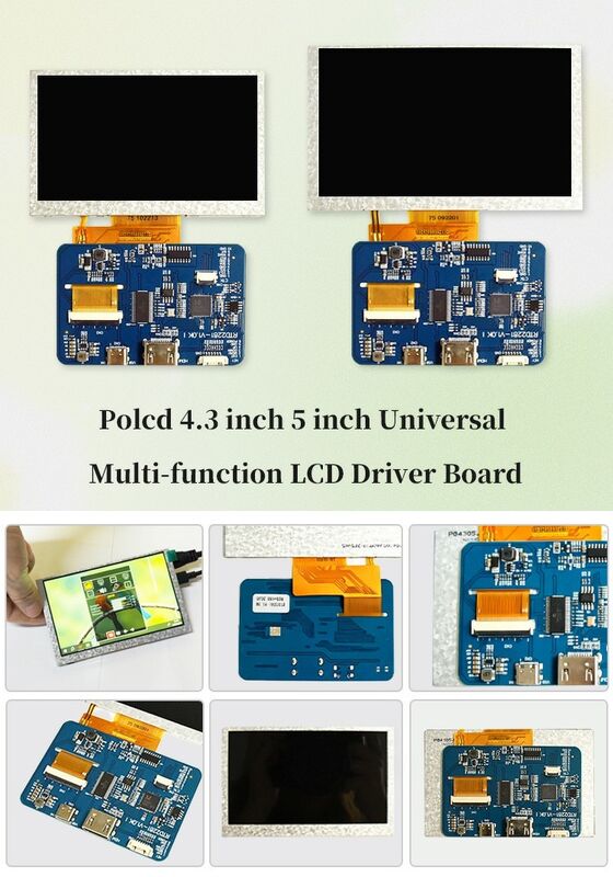 Polcd 4,3 pulgadas 5 pulgadas Multifunción HD-MI USB placa de controlador LCD para monitor DIY Raspberry Pi pantalla