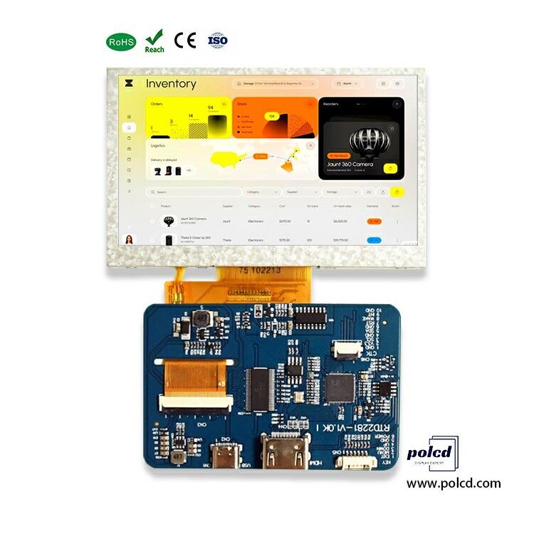 Polcd Grado industrial 4.3 5 pulgadas Modulo de pantalla LCD 800x480 Resolución H-DM-I Interfaz de controlador