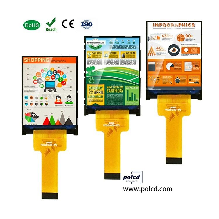 Polcd de 2 pulgadas 240*320 IPS Pantalla transmisora ST7789V 300 nit Interfaz MCU de 20 pines TFT Modulo LCD