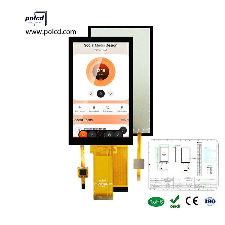 Módulo LCD de pantalla táctil IPS con interfaz RGB, relación de contraste 1200:1 y resolución 480*854 de 4.5 pulgadas Polcd TFT