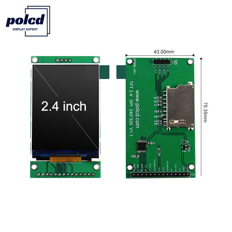 Polcd 18 Pin 260 NIT Pantalla Tft de 2,4 pulgadas 240X320 Pantalla táctil capacitiva Lcd