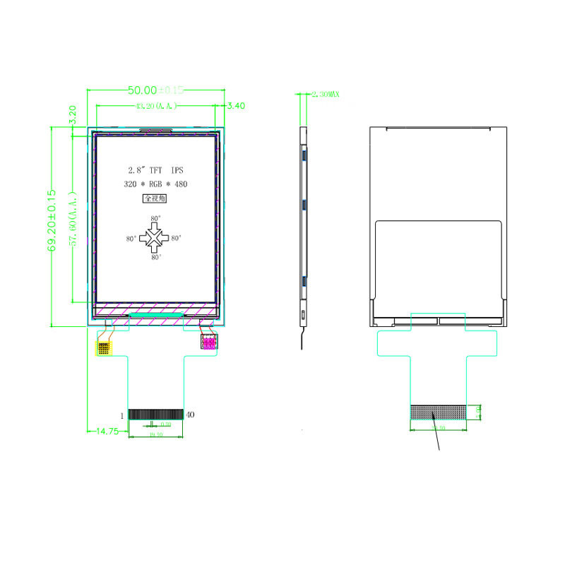 Polcd 4 hilos ST7789V IPS TFT LCD Pantalla 2.8 Spi Tft Módulo 240X320 píxeles