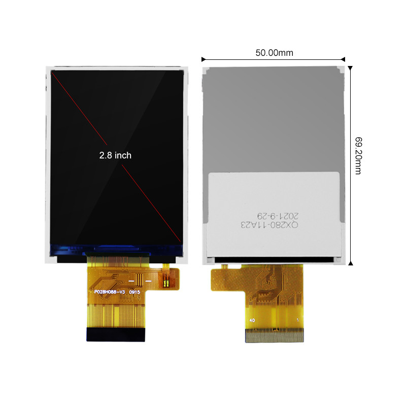 Pantalla táctil Polcd de 2,8 pulgadas para Raspberry Pi ST7789V Tft 240x320 16 Bit 300 Nit