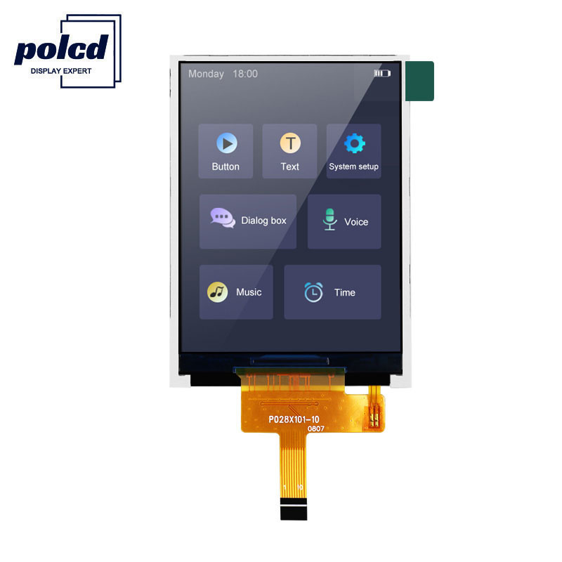 Polcd RoHS Pantalla LCD de 2,8 pulgadas 300cd/M Monitor LCD de alto brillo