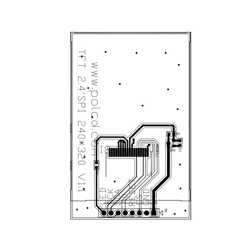Pantalla táctil de la exhibición ST7789V2 Tft del Pin 2,4 Spi Tft Lcd de Polcd 18