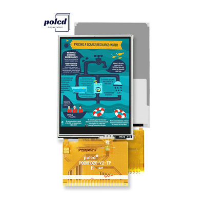 Polcd Panel IPS legible a la luz del sol con pantalla táctil TFT LCD con ángulo de visión completo de 2,8 pulgadas
