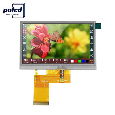 Polcd RGB 24 bits Pantalla Tft de 4,3 pulgadas Pantalla táctil capacitiva Tft de 300 nits