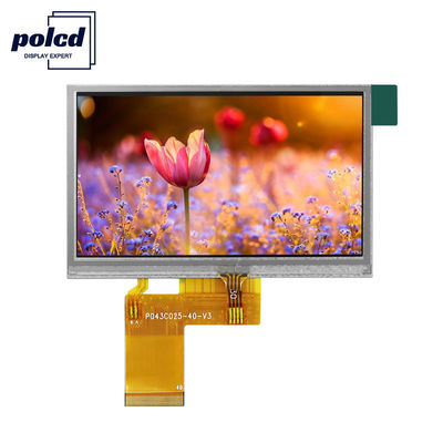 Polcd ILI6485 480x272 Tft Lcd Display Pantalla táctil resistiva TFT de 4,3 pulgadas Pin 40